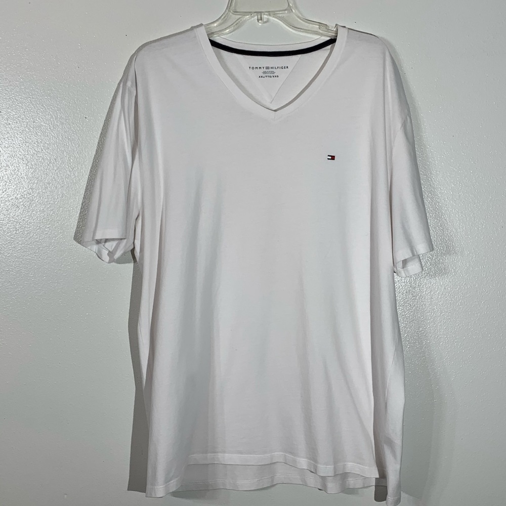 Tommy Hilfiger White V-Neck Tee - XXL